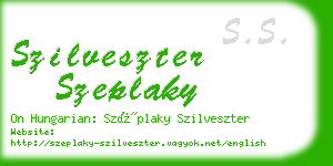 szilveszter szeplaky business card